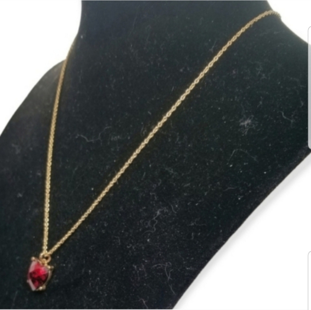Charming Charlie Ruby Red Sequin Heart & Goldtone… - image 3